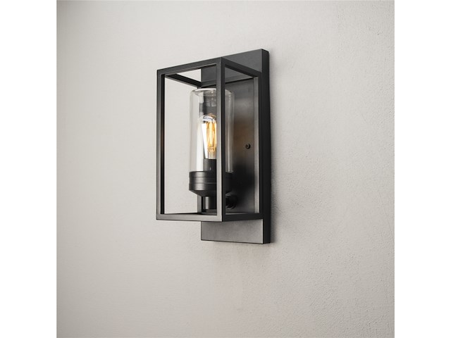 Konstsmide wandlamp trani met sensor e27 zwart - afbeelding 2 van  3