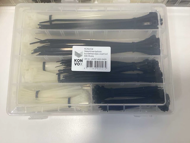 Konvox - assortimentsdoos met tie-wraps 400 stuks - (3x) - afbeelding 2 van  6