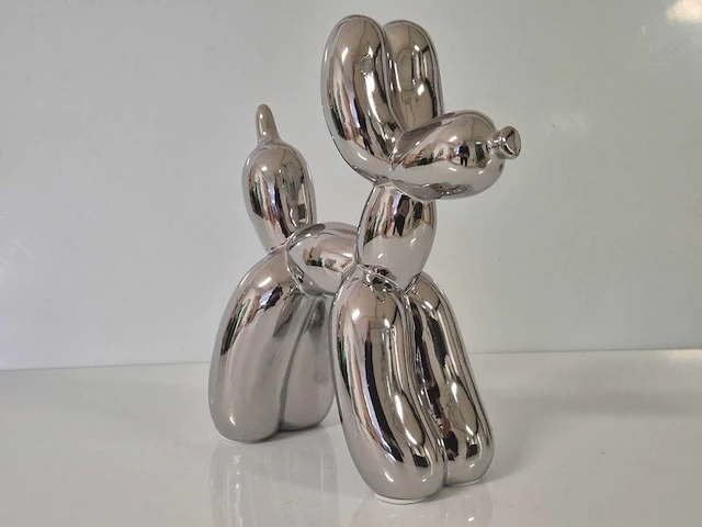 Koons (after) balloondog silver - keramiek epoxylaag - 28 x 23 - afbeelding 1 van  3