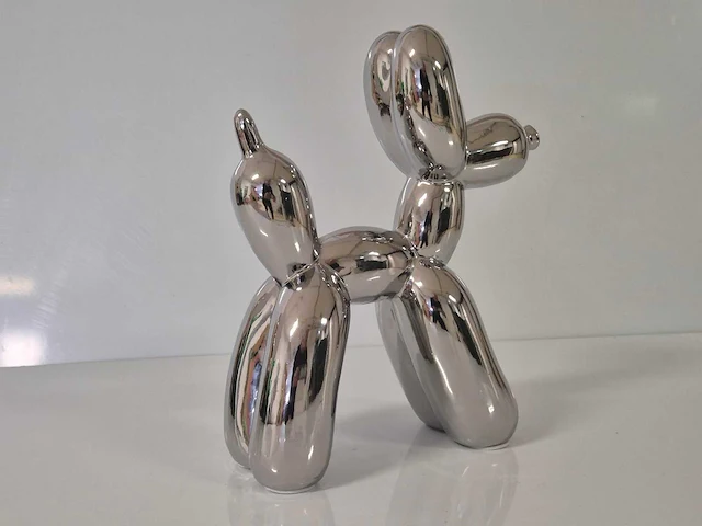 Koons (after) balloondog silver - keramiek epoxylaag - 28 x 23 - afbeelding 2 van  3