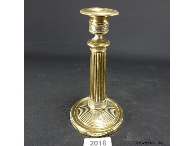 Koper/bronzen kandelaar - afbeelding 1 van  5