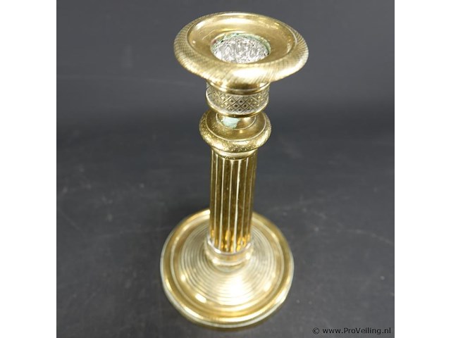 Koper/bronzen kandelaar - afbeelding 3 van  5