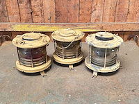 Koperen ankerlicht met fresnel lenzen (3x) - afbeelding 1 van  3