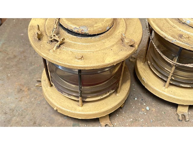 Koperen ankerlicht met fresnel lenzen (3x) - afbeelding 2 van  3