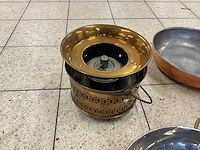 Koperen pannen en brander (4x) - afbeelding 3 van  6