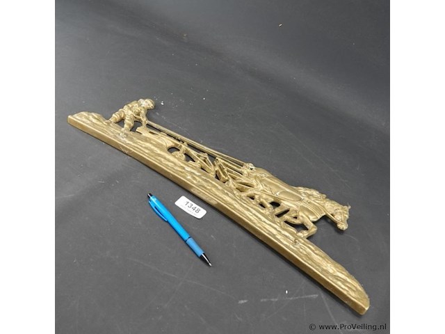 Koperen plaque "en de boer hij ploegde voort" - afbeelding 1 van  5