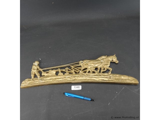 Koperen plaque "en de boer hij ploegde voort" - afbeelding 2 van  5