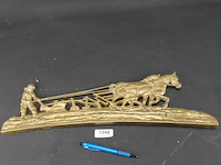 Koperen plaque "en de boer hij ploegde voort" - afbeelding 2 van  5