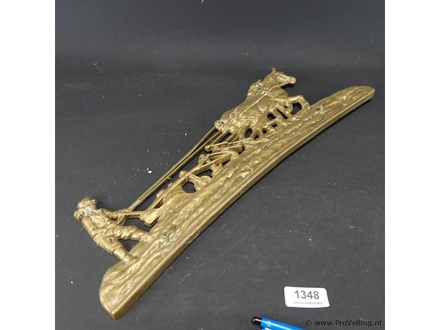 Koperen plaque "en de boer hij ploegde voort" - afbeelding 3 van  5