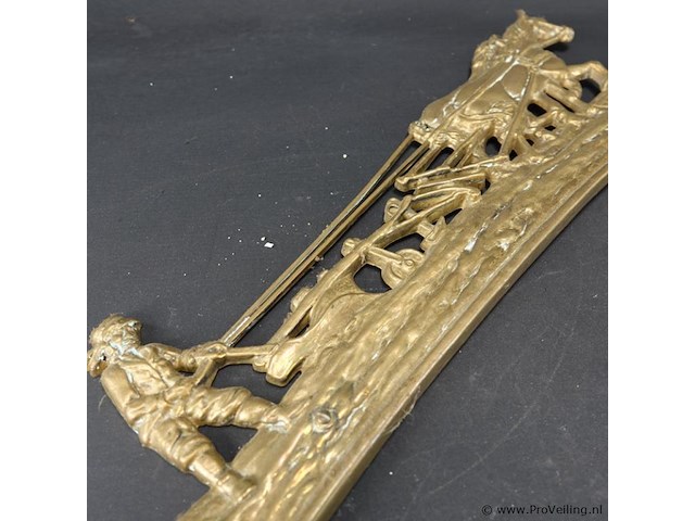 Koperen plaque "en de boer hij ploegde voort" - afbeelding 4 van  5