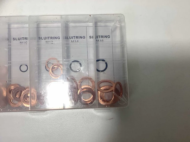 Koperen ringen assortiment - 110-delig - m6 t/m m16 (2x) - afbeelding 4 van  6