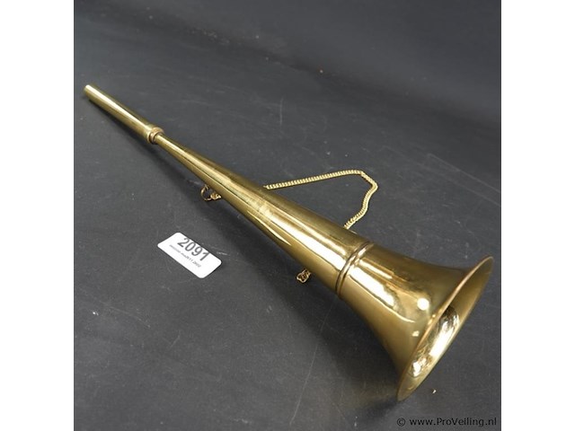 Koper/messing jachthoorn - afbeelding 1 van  5