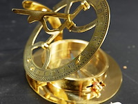 Koper/messing zonnewijzer kompas - afbeelding 1 van  5