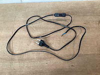 Kopp aansluitsnoer met schakelaar, 2 meter, zwart (50x) - afbeelding 1 van  4