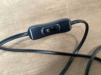 Kopp aansluitsnoer met schakelaar, 2 meter, zwart (50x) - afbeelding 3 van  4