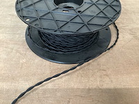 Kopp textielgeweven snoer, 2x0,75mm2, zwart - afbeelding 1 van  4