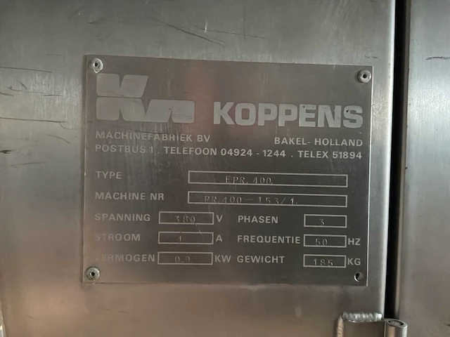 Koppens epr 400 paneerlijn - afbeelding 17 van  24