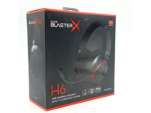 Koptelefoon, sound blaster x, h6 usb gaming headset 7.1 - afbeelding 1 van  9