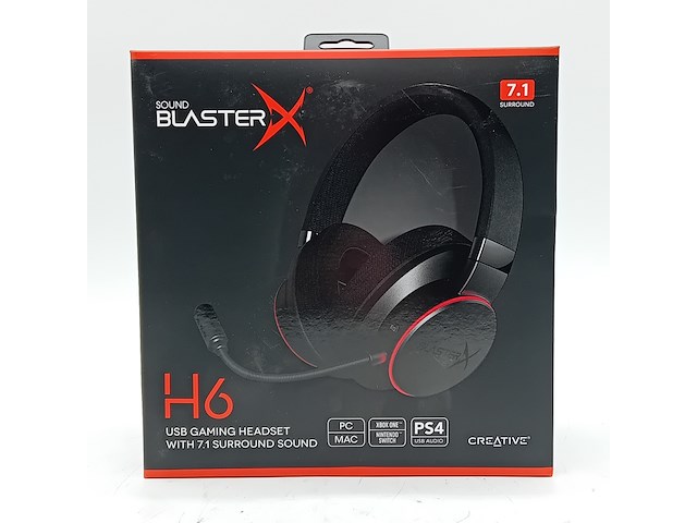 Koptelefoon, sound blaster x, h6 usb gaming headset 7.1 - afbeelding 2 van  9