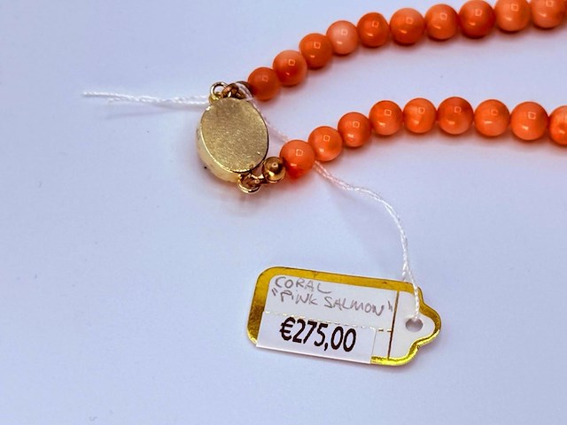 Koraal collier ''pink salmon'' - afbeelding 4 van  4