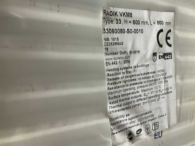 Korrado paneelradiator t33 60 x 80 incl omlijsting (4x) - afbeelding 2 van  2
