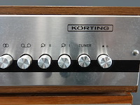 Körting stereoversterker en een bijpassende tuner met een aluminium front en houten ombouw - afbeelding 3 van  8