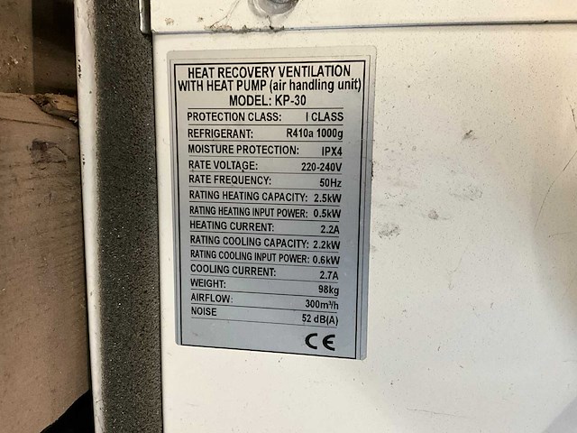 Kp 30 luchtbehandelings unit - afbeelding 3 van  7