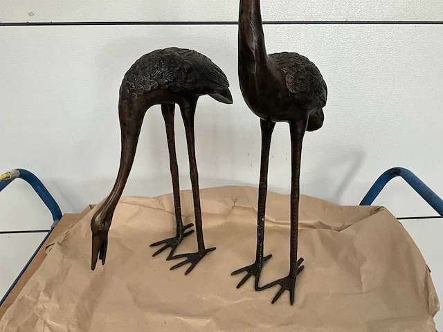 Kraanvogel decoratie beeld (2x) - afbeelding 2 van  5