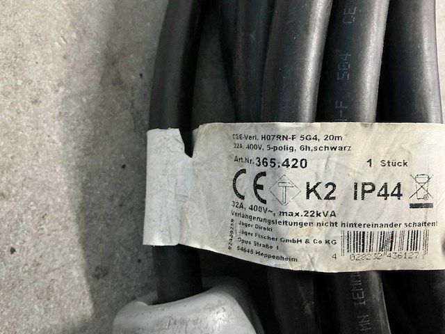 Krachtstroom kabel (2x) - afbeelding 3 van  4