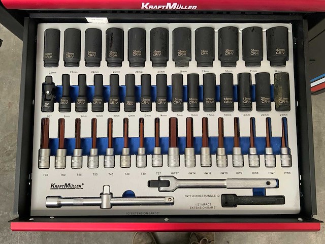 Kraftmüller km-7/7 kingsize edition gereedschapswagen 261 pcs - afbeelding 3 van  16