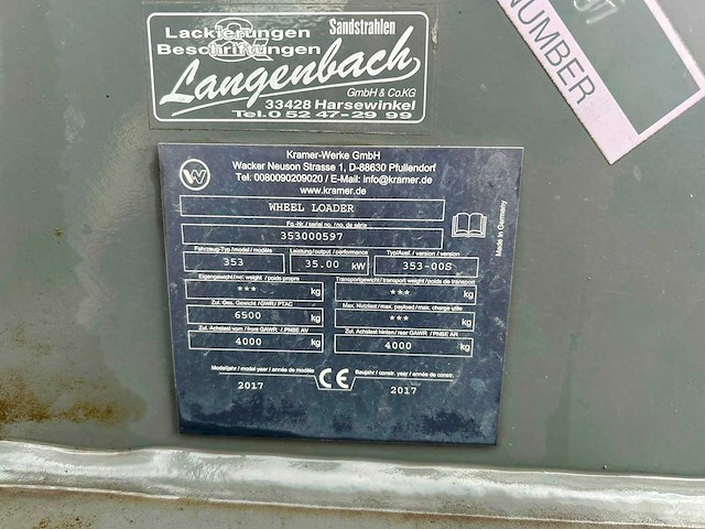 Kramer - 353 - 5075 - bj 2017 - met vorken en bak - shovel - afbeelding 21 van  28