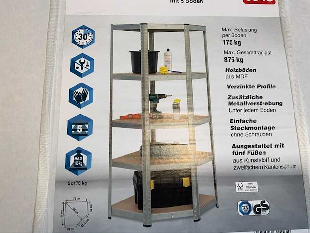 Kreher - kreher hoekstelling 180x70x40cm (4x) - afbeelding 5 van  7