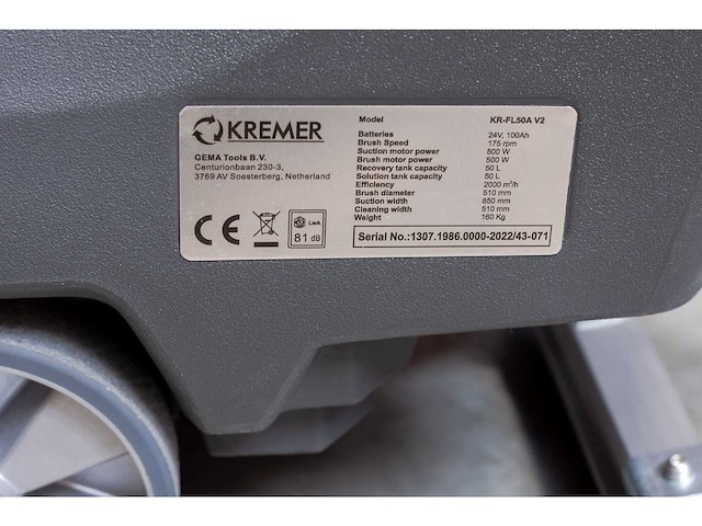 Kremer - 2025 - kr-fl50a - schrob/zuigmachine - afbeelding 10 van  23