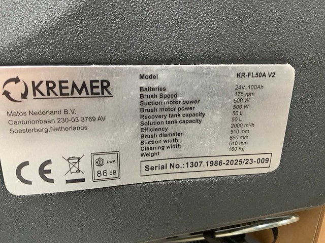 Kremer - 2025 - kr-fl50a - schrob/zuigmachine - afbeelding 12 van  24