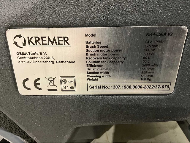 Kremer - 2026 - kr-fl50a - zelfrijdende veegmachine - afbeelding 6 van  17