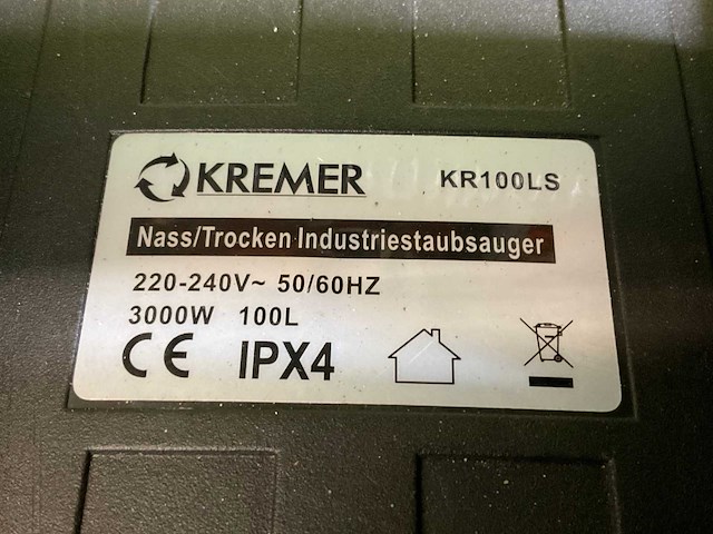 Kremer kr100ls industriële stofzuiger - afbeelding 5 van  5