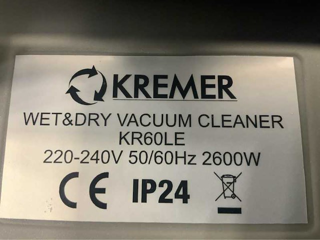 Kremer kr60le industriële stofzuiger - afbeelding 7 van  10