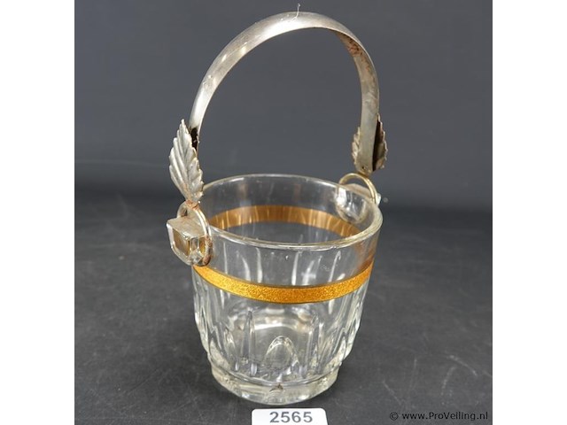 Kristallen ijsemmer met verzilverd handvat - afbeelding 1 van  5