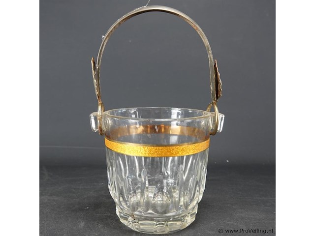 Kristallen ijsemmer met verzilverd handvat - afbeelding 2 van  5