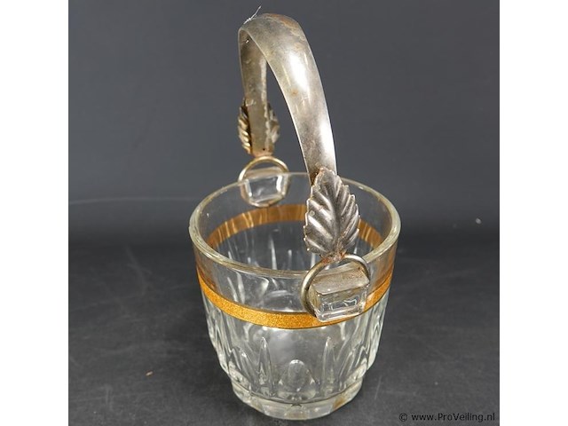 Kristallen ijsemmer met verzilverd handvat - afbeelding 3 van  5