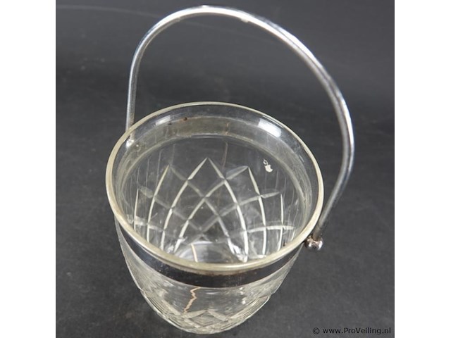 Kristallen ijsemmer met verzilverd montuur - afbeelding 3 van  5