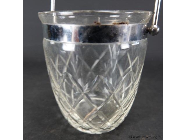 Kristallen ijsemmer met verzilverd montuur - afbeelding 4 van  5