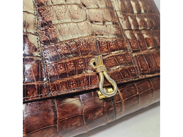 Krokodillenleren handtas - afbeelding 4 van  9