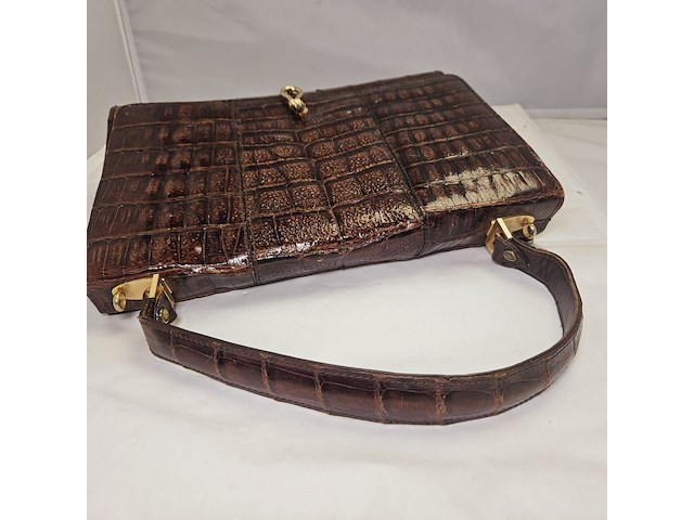 Krokodillenleren handtas - afbeelding 6 van  9