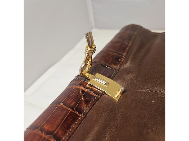 Krokodillenleren handtas - afbeelding 7 van  9