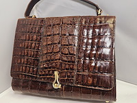 Krokodillenleren handtas - afbeelding 1 van  9