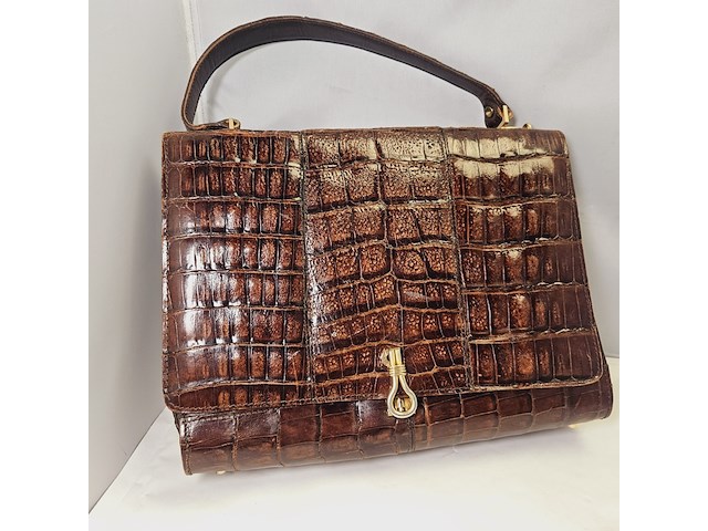 Krokodillenleren handtas - afbeelding 2 van  9