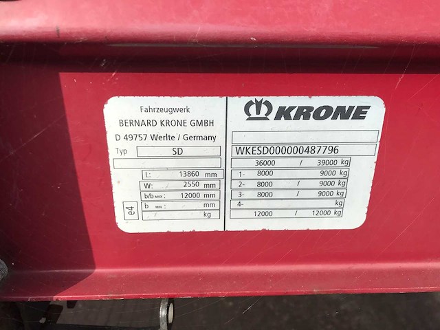 Krone - 2011 - sd - zeiltrailer - afbeelding 15 van  33