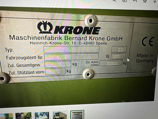 Krone zx450gd opraapwagen - afbeelding 11 van  11