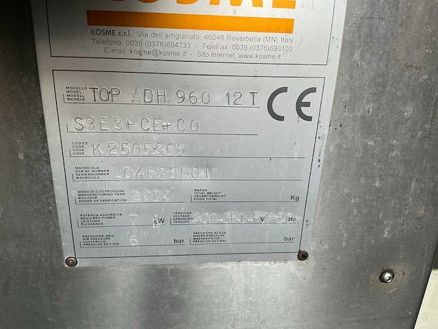 Krones/stork/zalkin/kosme flessen spoel/vul/etiketteerlijn (7000 fles/uur)met onderdelen - afbeelding 95 van  99